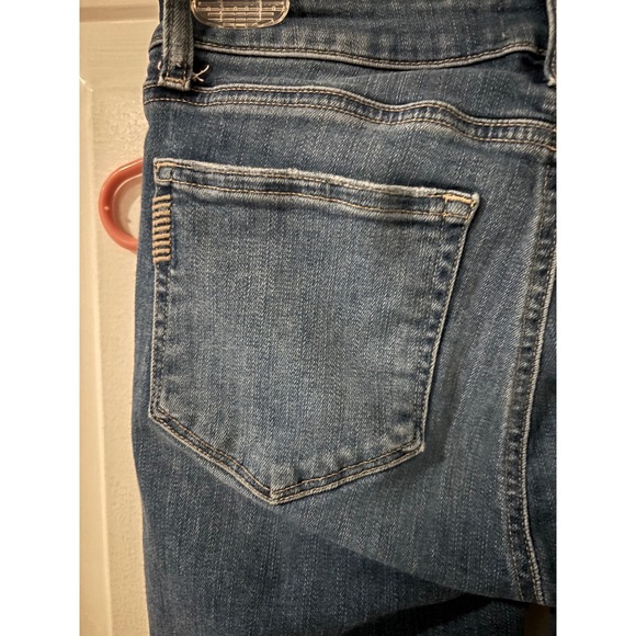 Paige Denim Kylie Crop Jeans Dark Wash Distressed Hem Size 28 - Picture 3 of 5